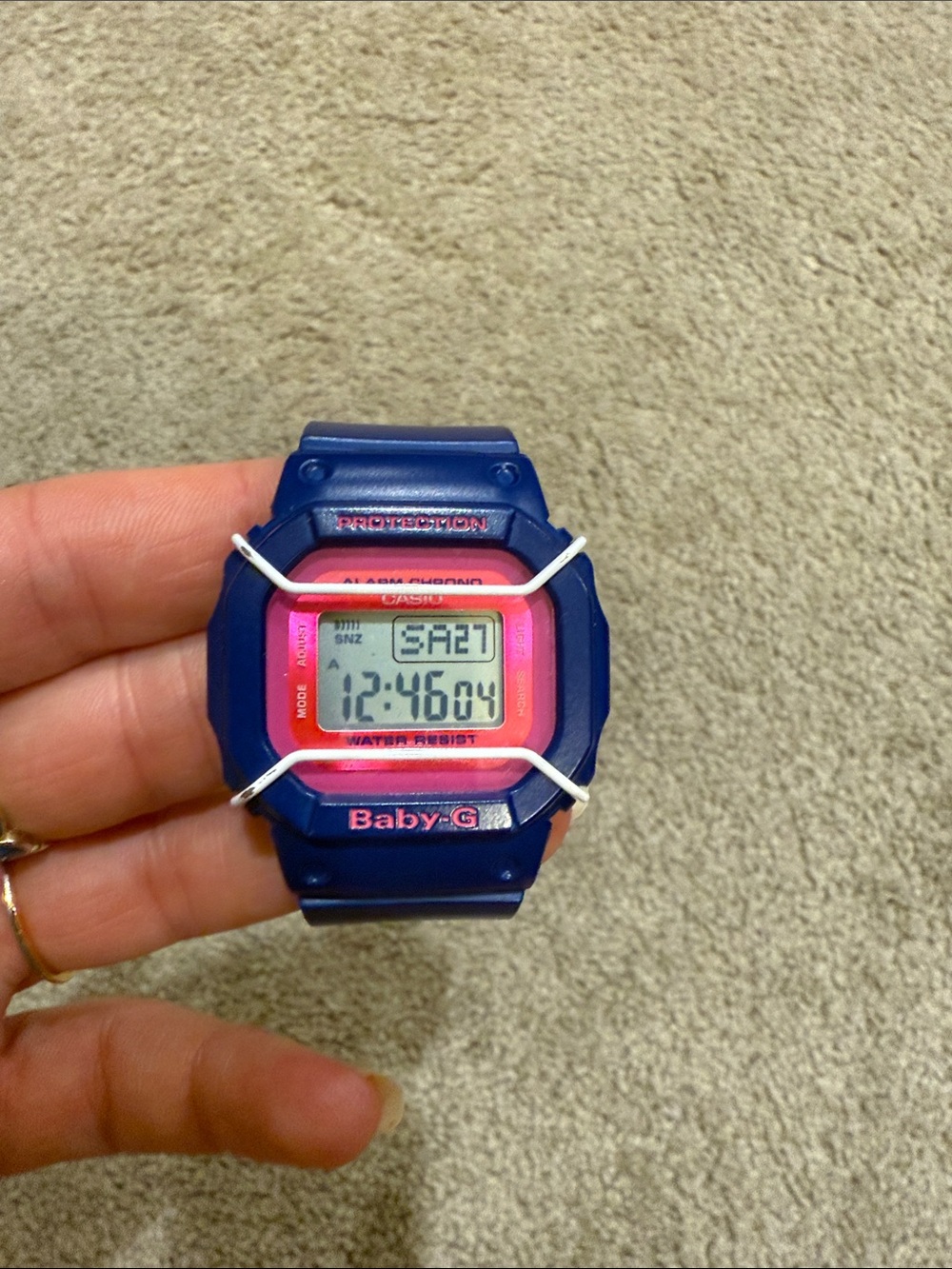 G-Shock Baby-G Navy Blue and Pink Digital Kids Watch
